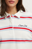 Oversized Long Sleeve Graphic Polo, CAPE COD / BLUE RED STRIPE - example image 4