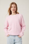 Luxe Pullover, PINK CABLE - alternate image 1