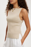 Double Knit Boat Neck Tank, MID TAUPE - alternate image 4