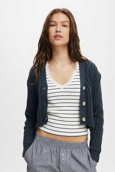 Courtney Cotton Cardi, INK NAVY