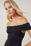 Off Shoulder Luxe Mini Dress, BLACK - alternate image 4