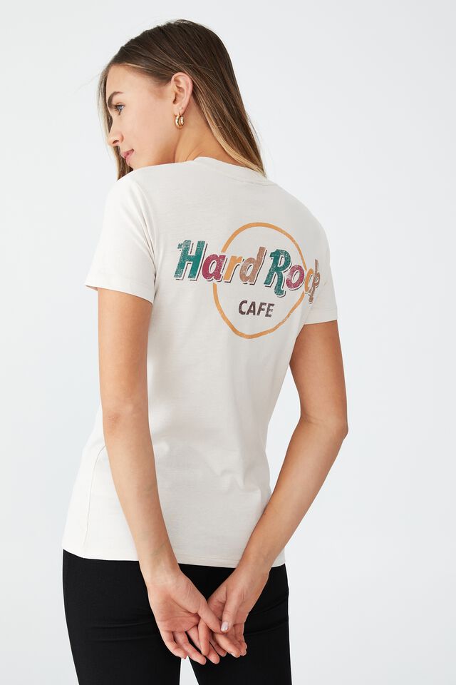Classic Hard Rock T Shirt, LCN HR HARD ROCK MULTI LOGO/WHITE SAND