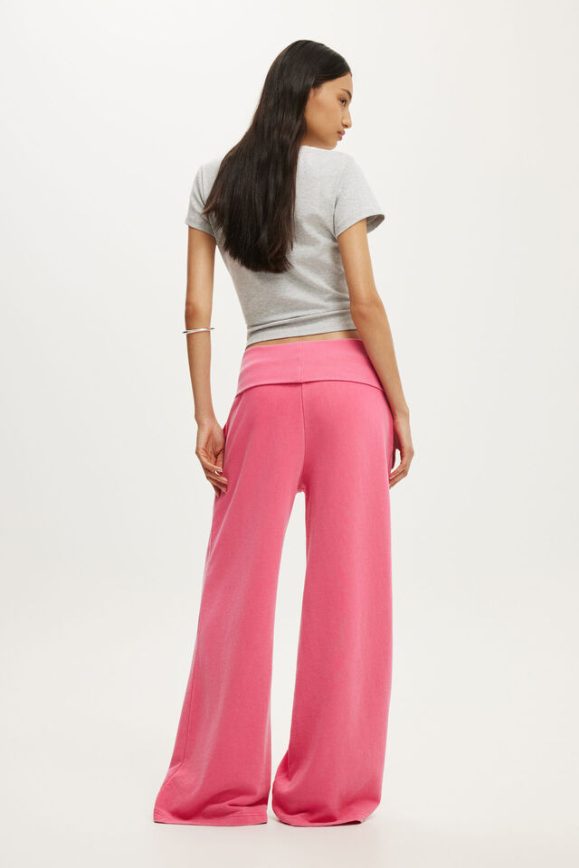 Fold Over Waistband Sweatpant, WASHED PINK CODED