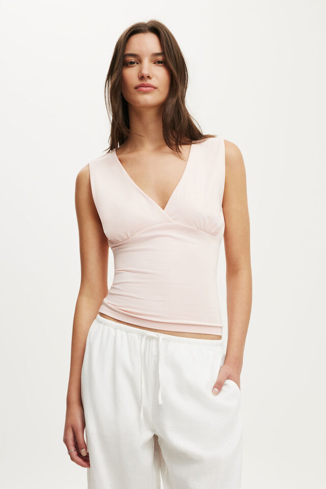 Maple V Neck Tank, CHERRY BLOSSOM