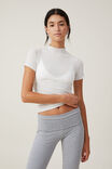 Camiseta - Hazel Mock Neck Short Sleeve Top, NATURAL WHITE - vista alternativa 1