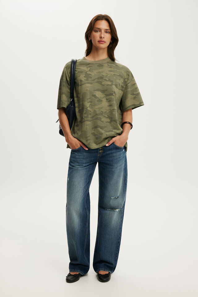 Boxy Short Sleeve Tee, NIKKI CAMO