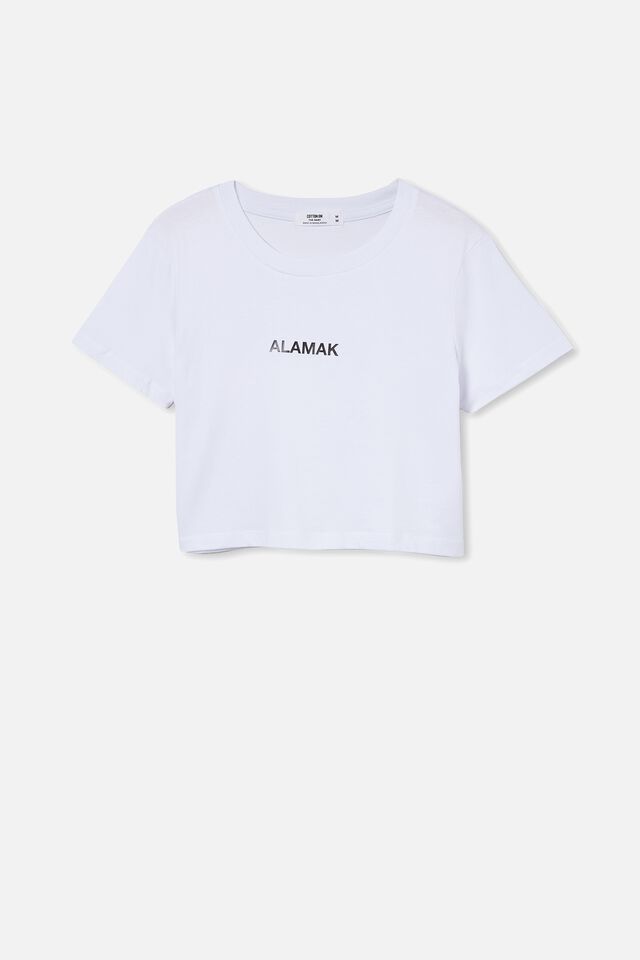 The Baby Tee Sng Slogan Personalisation, WHITE