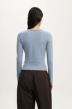 Everyday Smooth Long Sleeve, LISA STRIPE WEATHERED BLUE/GREY MARLE - example image 3