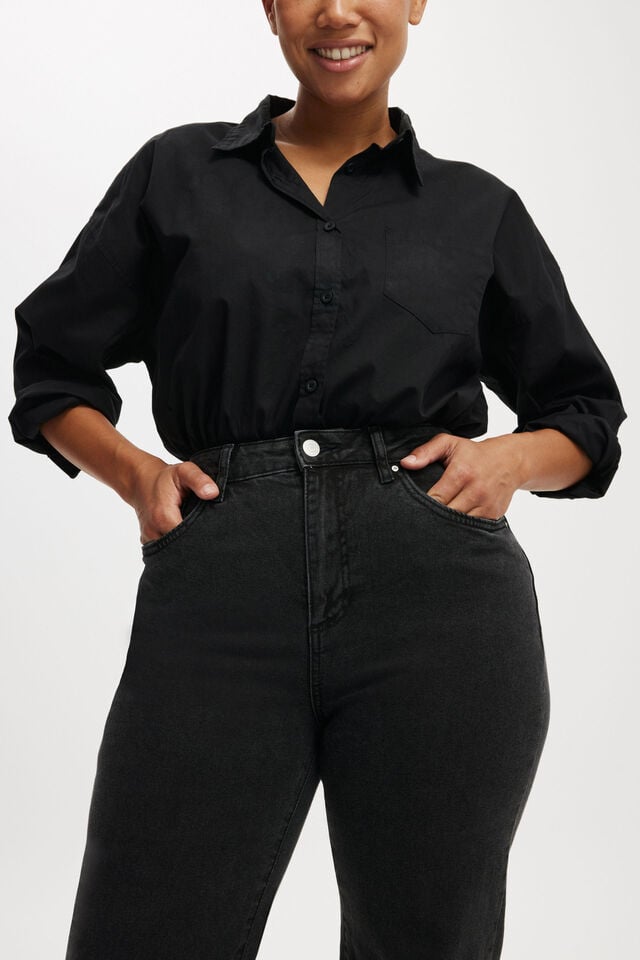 Curvy Stretch Straight Jean, GRAPHITE BLACK