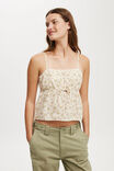 Cotton Lace Straight Neck Cami, STELLA PAISLEY PORCELAIN - alternate image 1