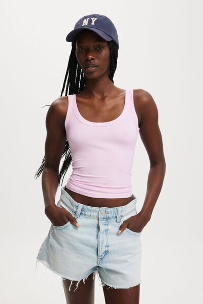 Regata - Staple Rib Double Scoop Tank, PINK