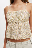 Cotton Lace Straight Neck Cami, DOVE DITSY BUTTERMILK - alternate image 4