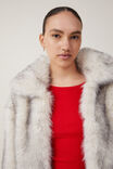 Mimi Faux Fur Jacket, TIPPED CREAM - alternate image 4