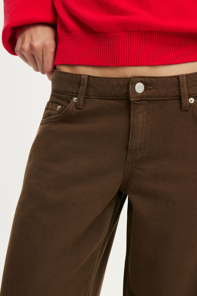 Low Rise Wide Jean, WASHED CHOC