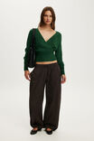 Softest Luxe Mock Wrap Knit, HERITAGE GREEN - example image 2