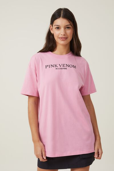 Special Edition Black Pink Oversized Tee, LCN BR BLACK PINK PINK VENOM/CANDY PINK