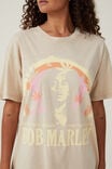 The Oversized Hip Hop Tee, LCN BR BOB MARLEY ROOTS/MID TAUPE - alternate image 4