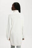 Lux Roll Neck Knit Mini Dress, WHITE - alternate image 3