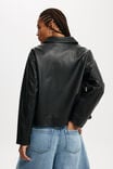 Ivy Faux Leather Jacket, BLACK - alternate image 3