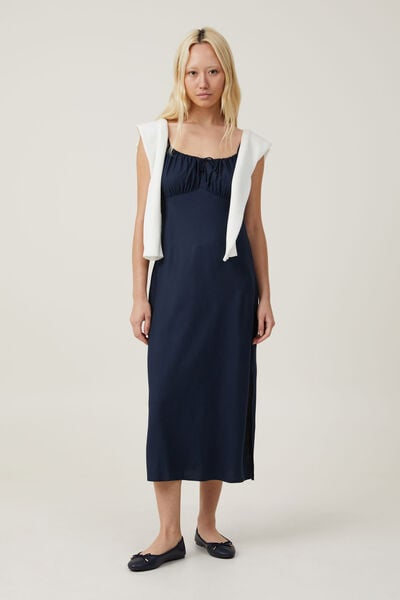 Skylar Ditsy Midi Dress, INK NAVY