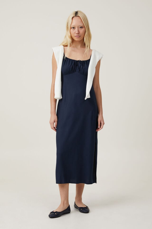 Skylar Ditsy Midi Dress, INK NAVY