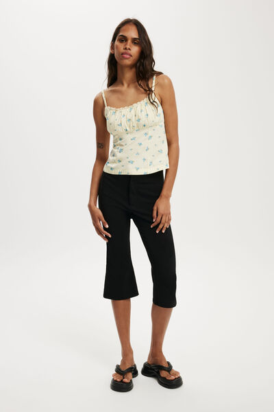 Brooke Corset Top, SARA FLORAL VANILLA GLOW
