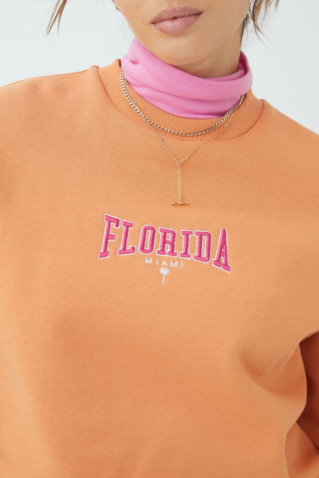 Classic Graphic Crew Sweatshirt, FLORIDA/VINTAGE ORANGE