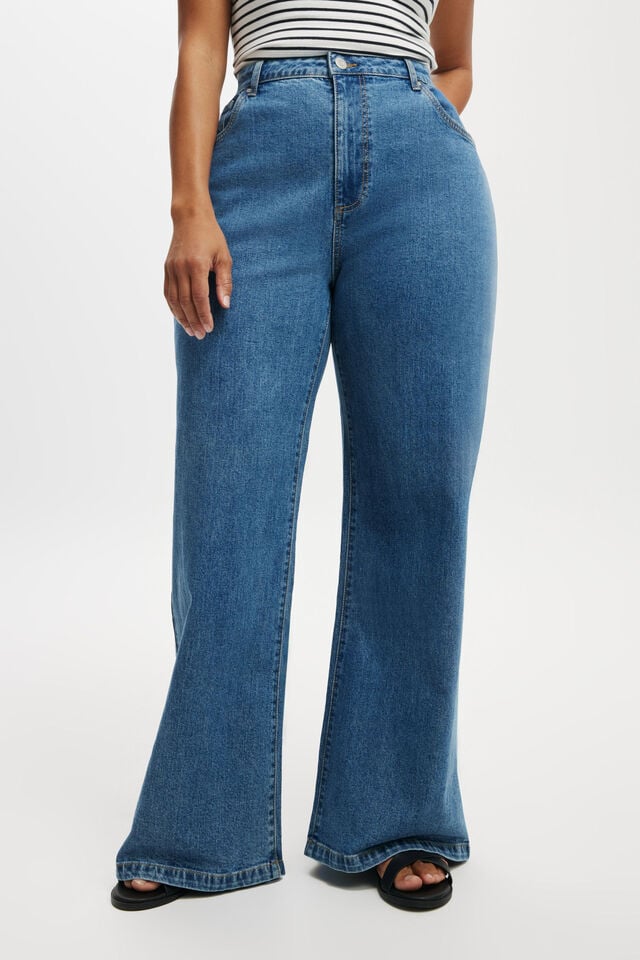 Curvy Stretch Wide Jean, SEA BLUE