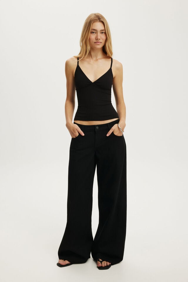 90S Baby Cami, BLACK