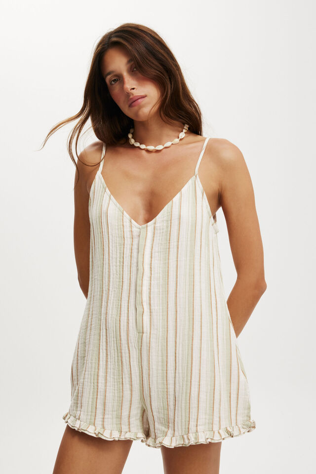 Beach Romper, RETRO STRIPE