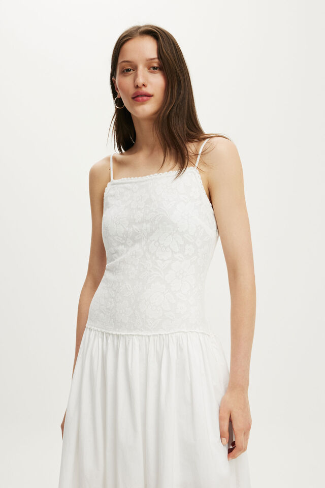 Eloise Crochet Maxi Dress, WHITE