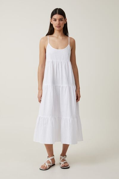 Summer Tiered Maxi Dress, WHITE