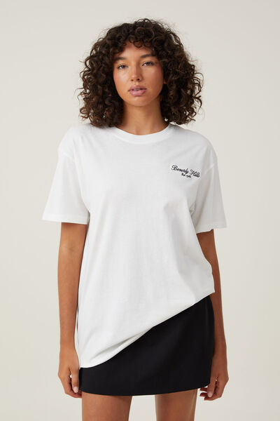 The Oversized Graphic Tee, BEVERLY HILLS CREST/VINTAGE WHITE