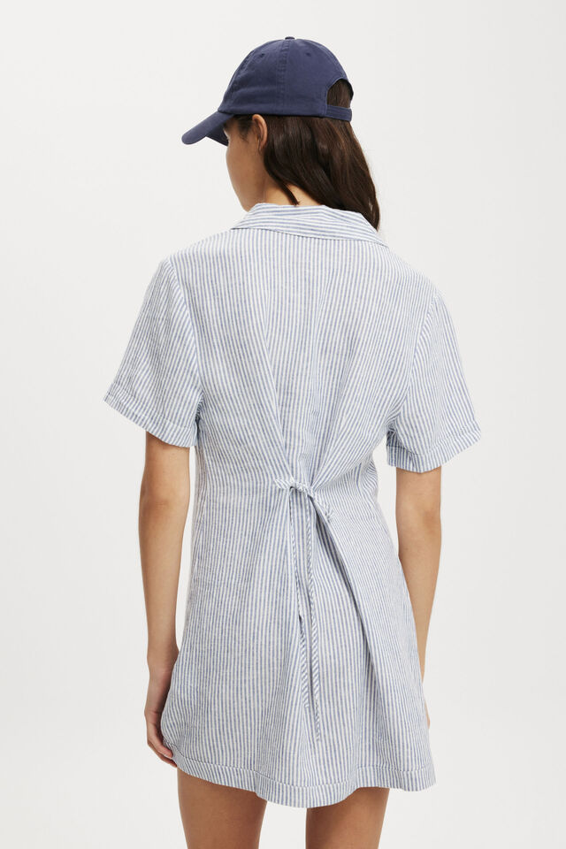 Haven Mini Shirt Dress, GIGI STRIPE NAVY