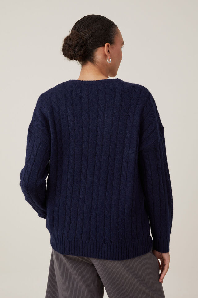 Luxe Pullover, INK NAVY CABLE