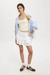 Stella Tiered Mini Skirt, WHITE - alternate image 2