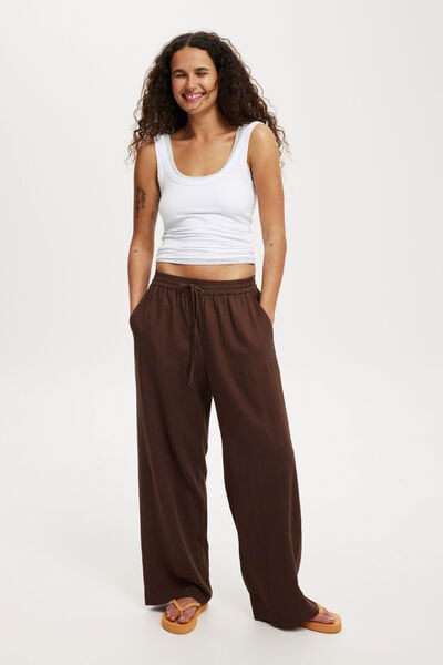 Haven Wide Leg Pant, CHOCOLATE