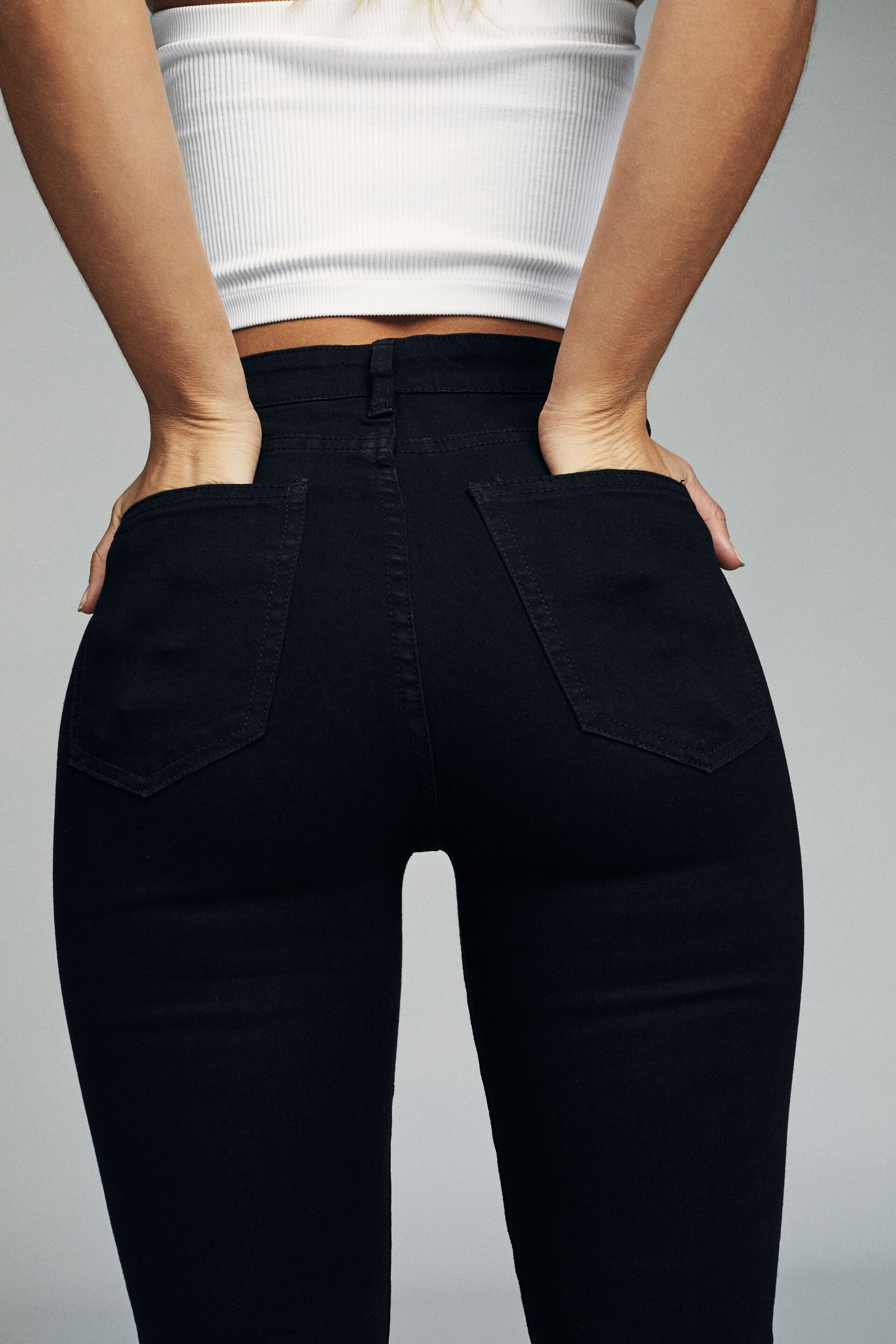 women's high rise black pants