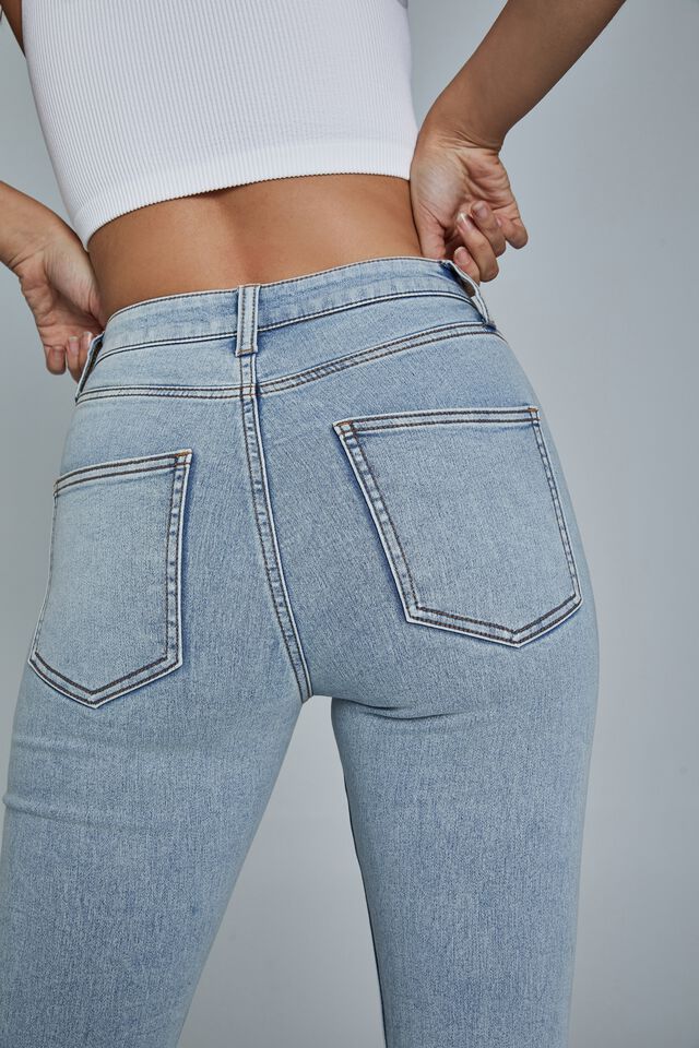 Mid Rise Cropped Super Stretch, ROADKNIGHT BLUE POCKETS