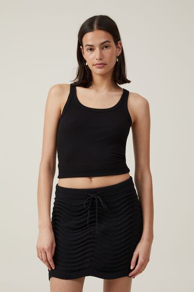Sunset Knit Mini Skirt, BLACK