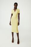Polo Knit Midi Dress, RETRO GREEN