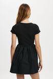Romee Short Sleeve Mini Dress, BLACK - alternate image 3
