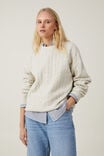 Luxe Pullover, OATMEAL MARLE CABLE - alternate image 1