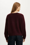 Softest Luxe  Slouchy V Knit, SOUR CHERRY - example image 3