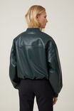 Aries Faux Leather Bomber Jacket, DEEP GREEN - alternate image 3