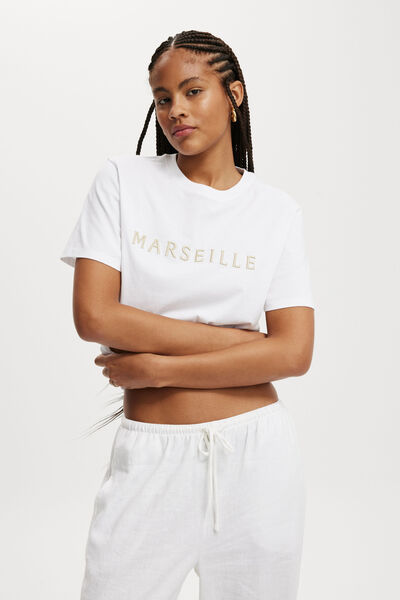 Camiseta - Regular Fit Graphic Tee, MARSEILLE/WHITE