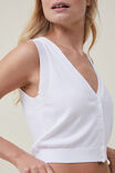 Colete - Fine Gauge Knit Button Vest, WHITE - vista alternativa 4
