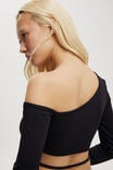 Blair Open Back Long Sleeve Top, BLACK - alternate image 4