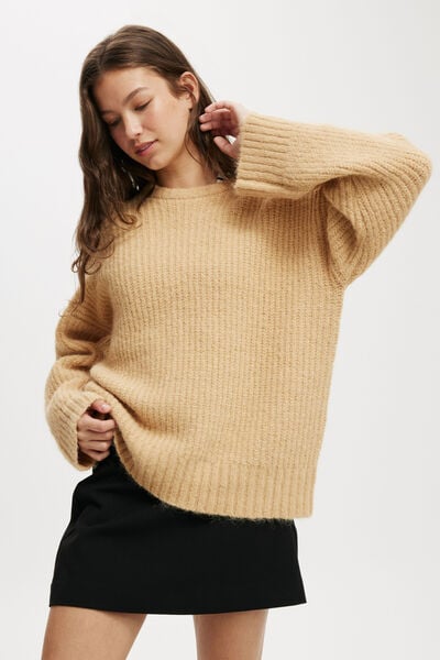 Lux Crew Sweater, HAZEL FLUFFY