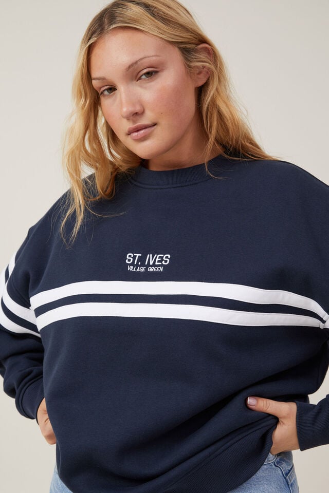 Classic Fleece Graphic Crew Sweatshirt, ST IVES / INK NAVY